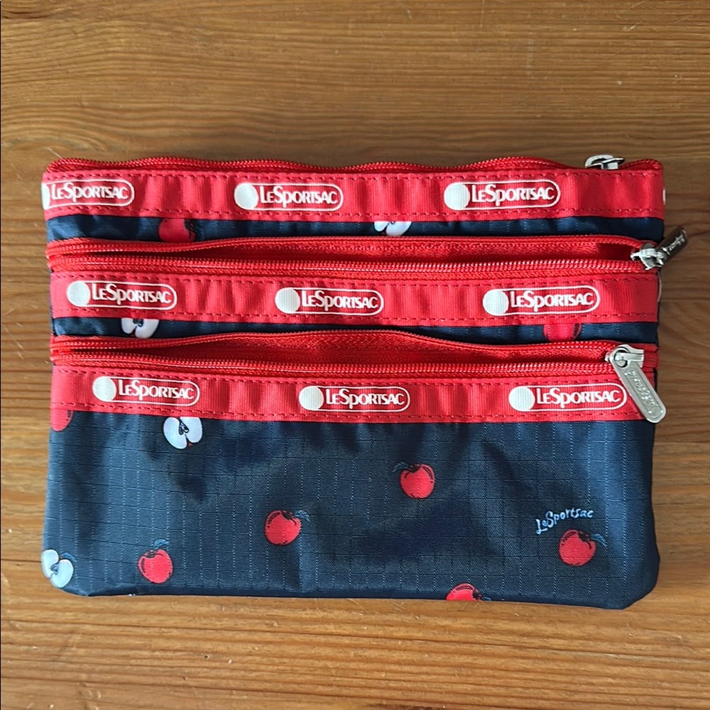 LeSportsac Triple Zipper Cherry Pouch